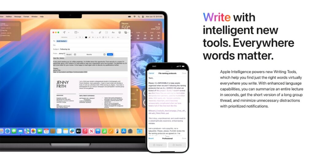 Apple intelligence writing tools